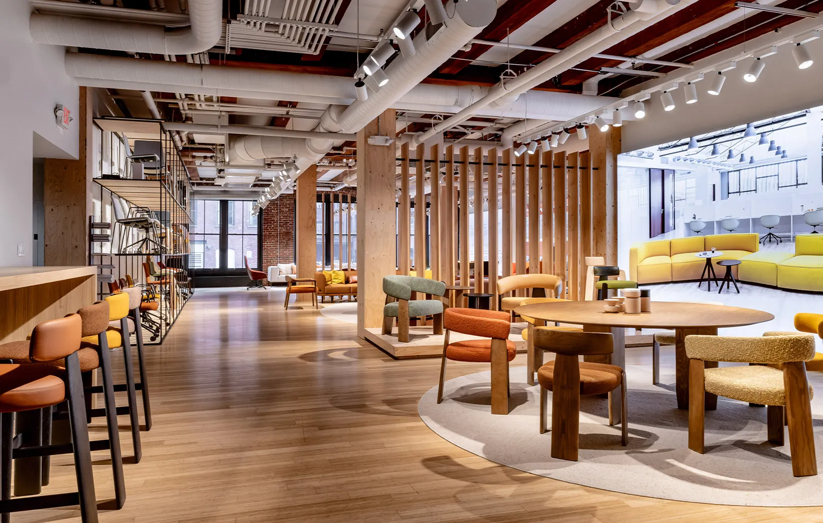 High-end contemporary office furniture showroom
